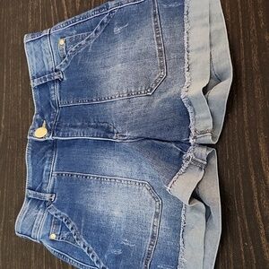 Democracy "Ab"Solution Women's Denim Shorts Size 8 Blue Cuffed Hem 4.5"